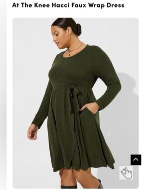 Torrid At The Knee Hacci Faux Wrap Dress In Deep Depths Sz 5x NWT